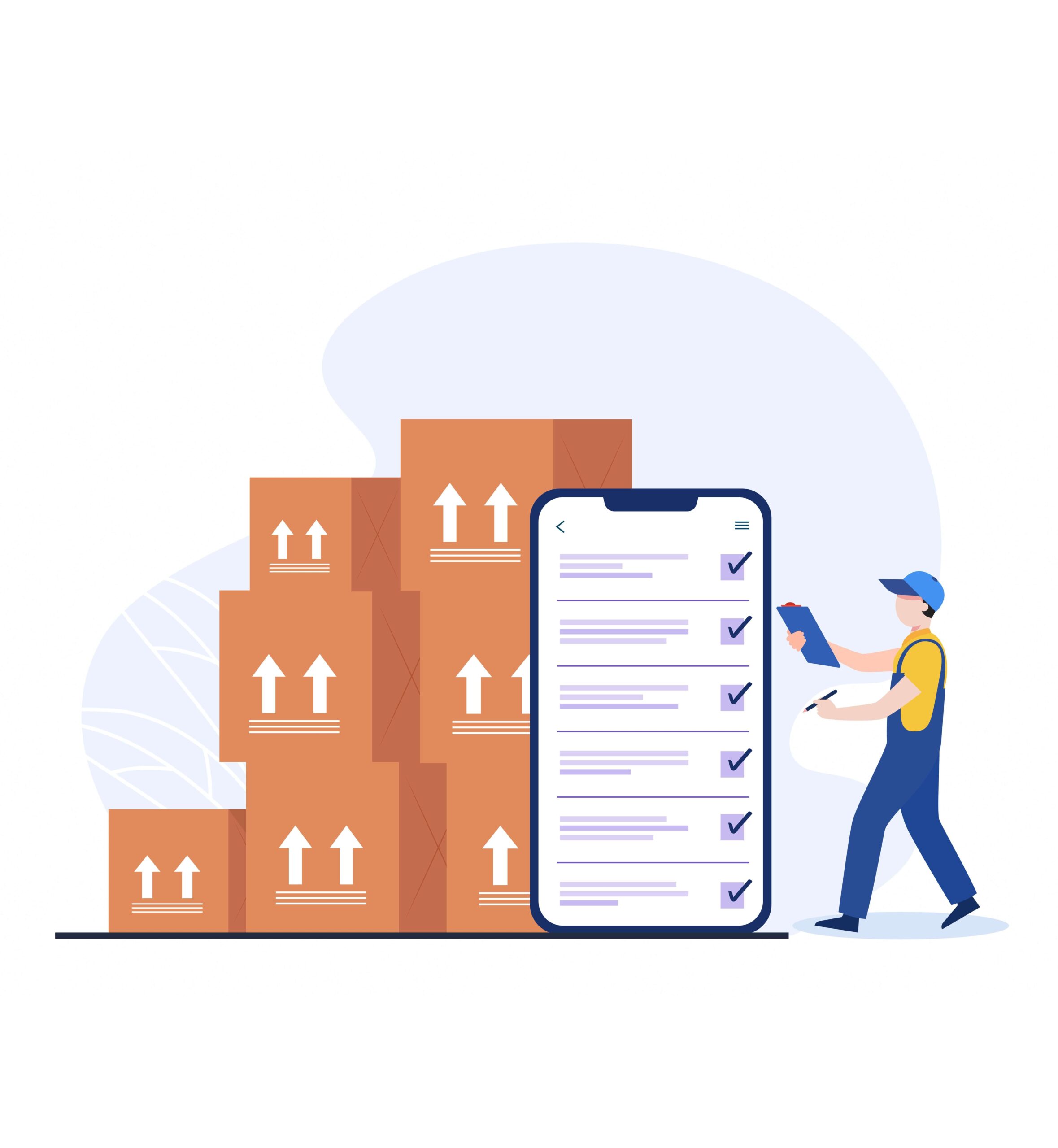 checking inventory vector design