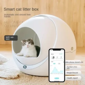 Automatic Cat Self Cleaning Sandbox WiFi Pet Smart Litter Box Closed Tray 4